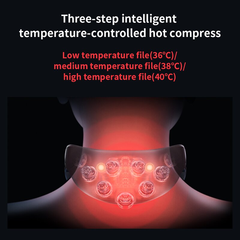 Cervical Neck Massager - New Rechargeable Remote Control Heating Pain Relief