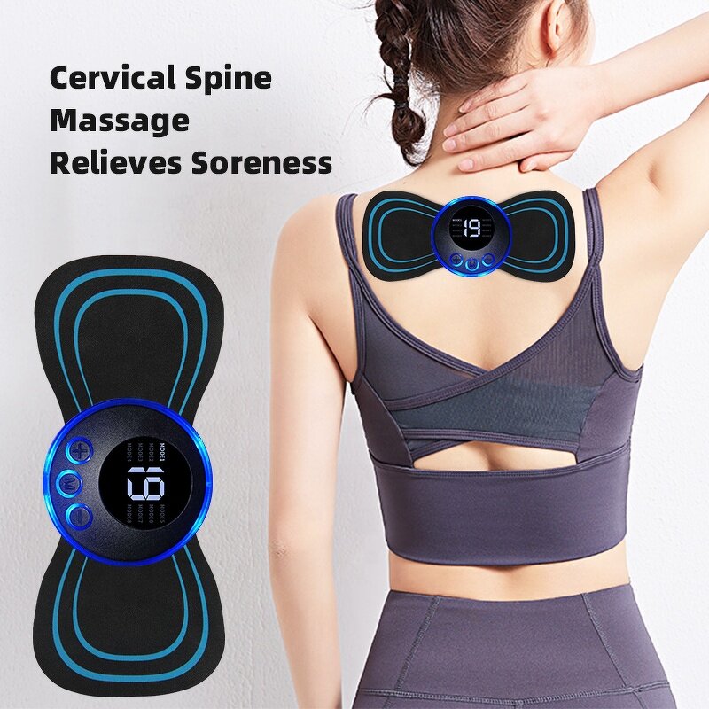 Mini Neck Massager - EMS Portable Electric Pulse Back Shoulder Pain Relief