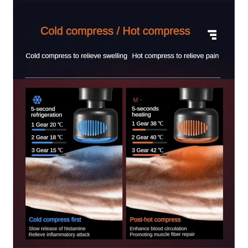 Massage Gun - 6 Changeable Heads 20 Speed Cold Hot Vibration Tool