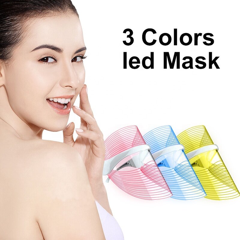 LED Phototherapy Mask - 3 Colors in 1 PDT Light Up Facial Therapy Tool