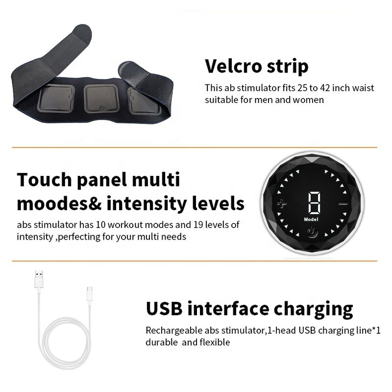 Abs Stimulator Belt - Touch Screen Muscle Massage Abdominal Slimming Tool