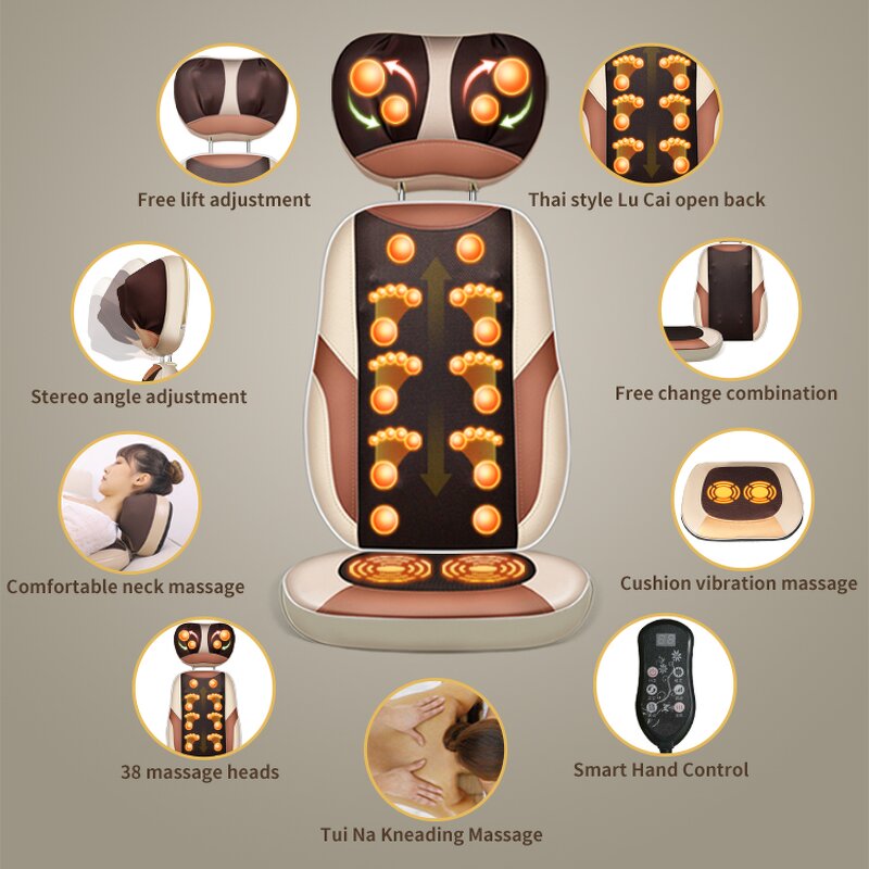 Full Body Massage Cushion - Electric Vibrating Neck Back Waist Leg Tool