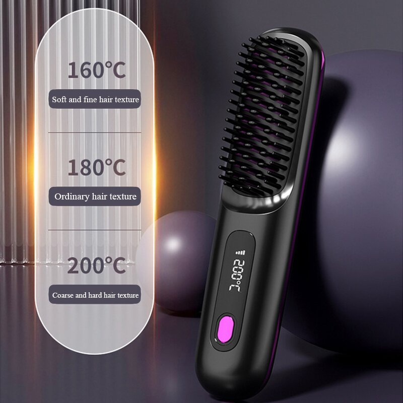 Electric Hair Straightener - Mini Comb with Scalp Massage Feature