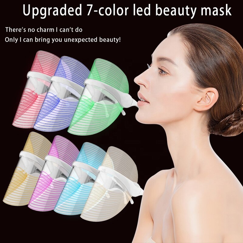 LED Face Neck Mask - 7 Color Photon Skin Rejuvenation Light Therapy Tool