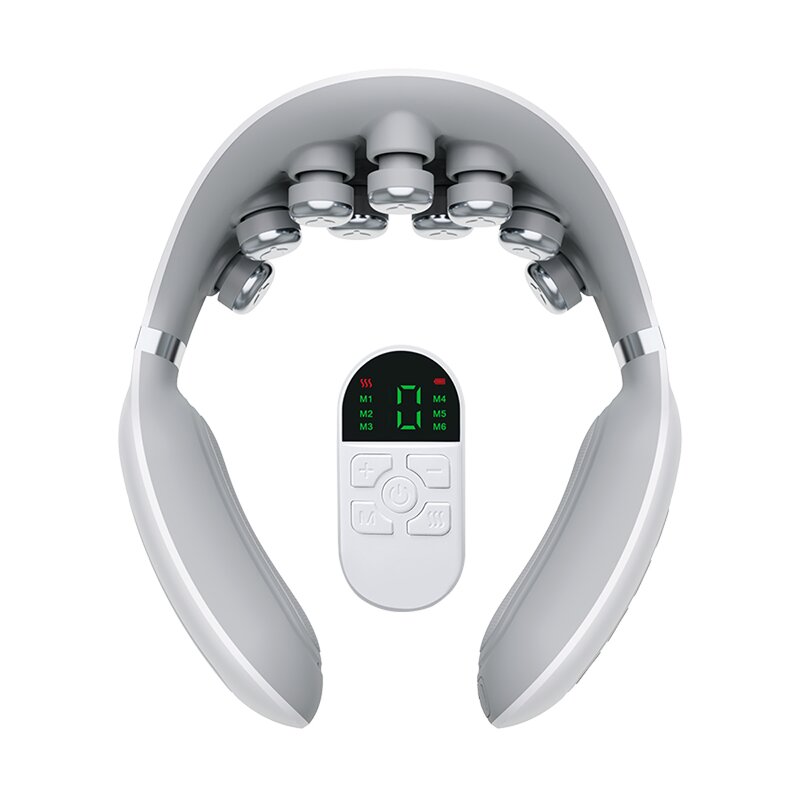 Cervical Neck Massager - New Rechargeable Remote Control Heating Pain Relief
