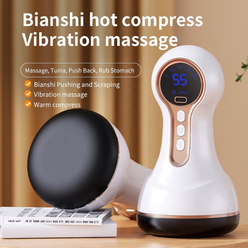 Bian Stone Gua Sha Tool - Smart Electric 5 Speed Heat Therapy Massage