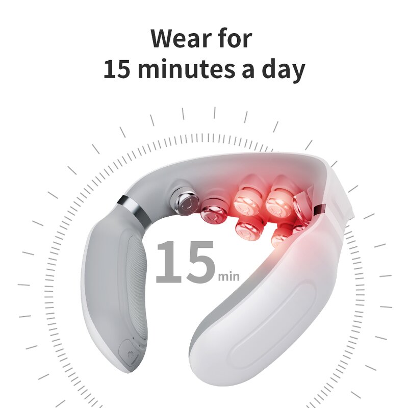 Cervical Neck Massager - New Rechargeable Remote Control Heating Pain Relief