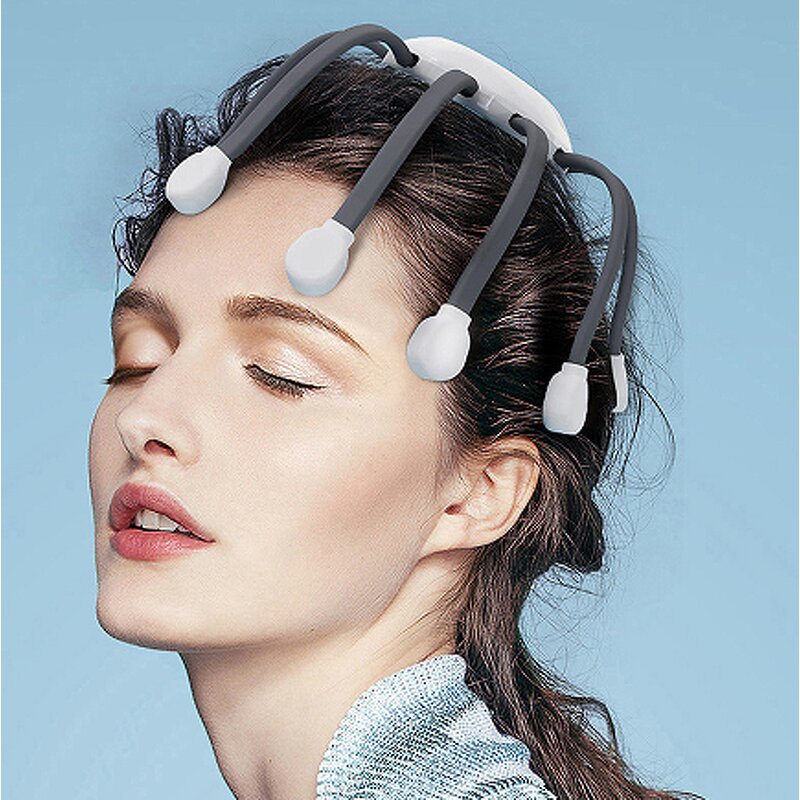 Scalp Head Massager - Ten Tactile Tentacles Rechargeable Fatigue Relief