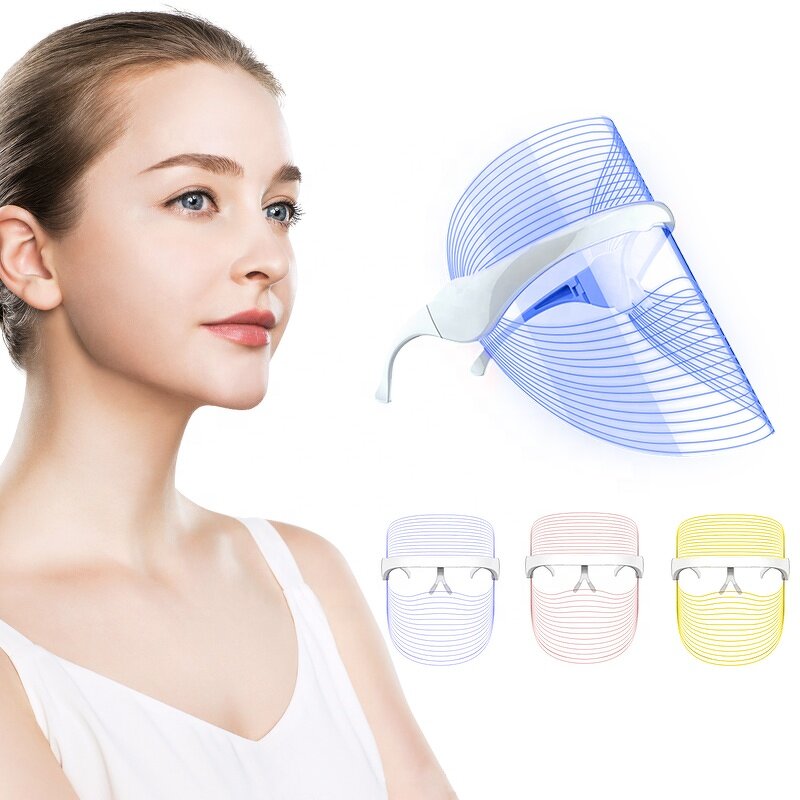 LED Phototherapy Mask - 3 Colors in 1 PDT Light Up Facial Therapy Tool