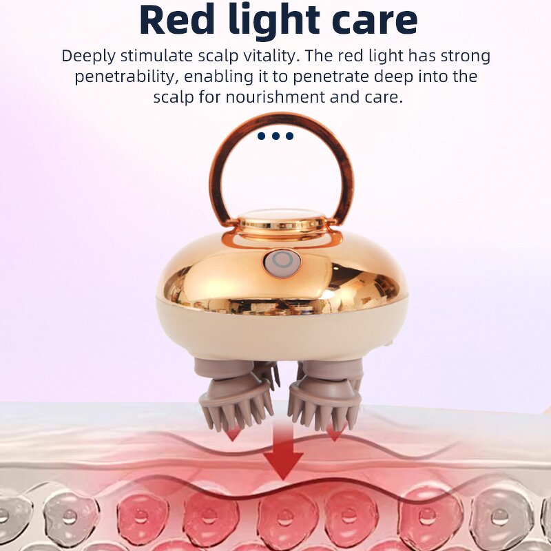 Electric Head Massager - Waterproof Red Light Pet Cat Scalp Massage Tool