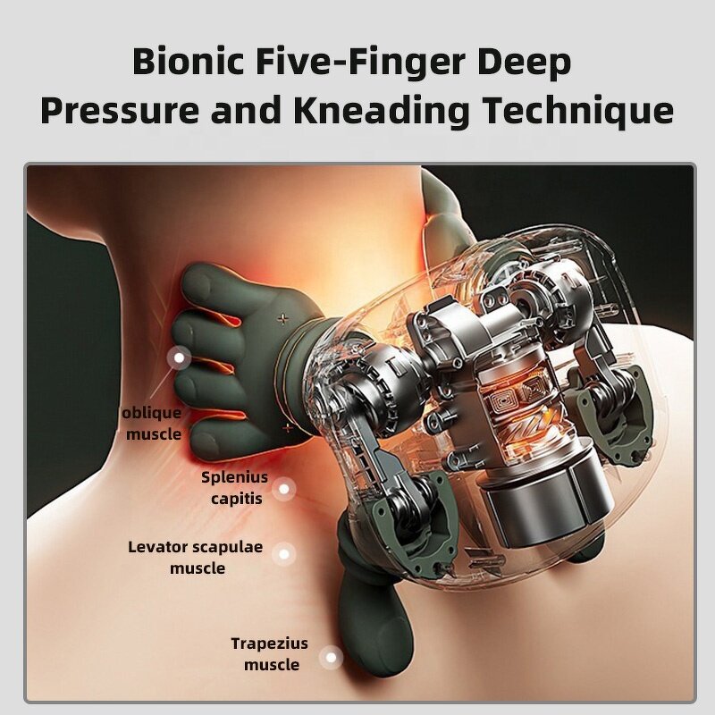 Neck Shoulder Massager - Portable Brushless Motor Heated Vibration Kneading