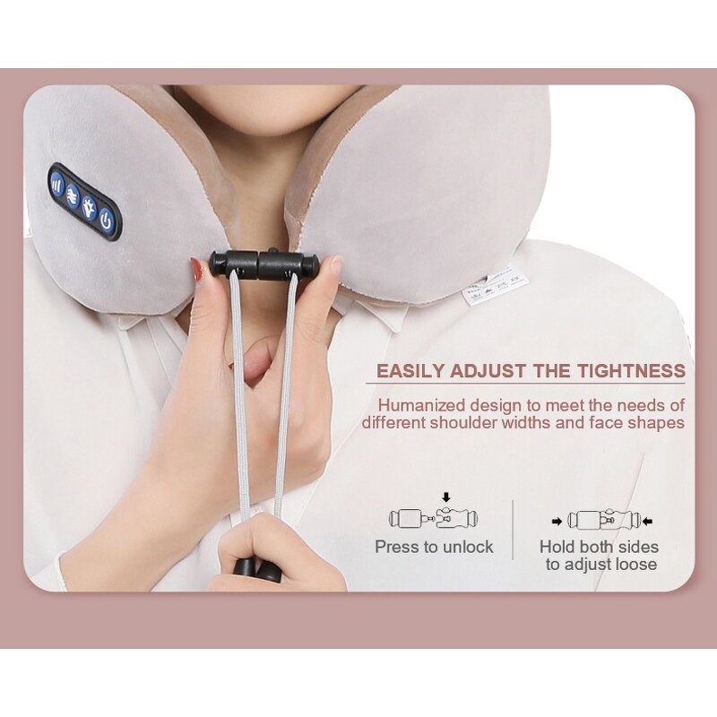 Neck Massage Pillow - Wireless U Shaped Shiatsu Heating Travel Home Tool