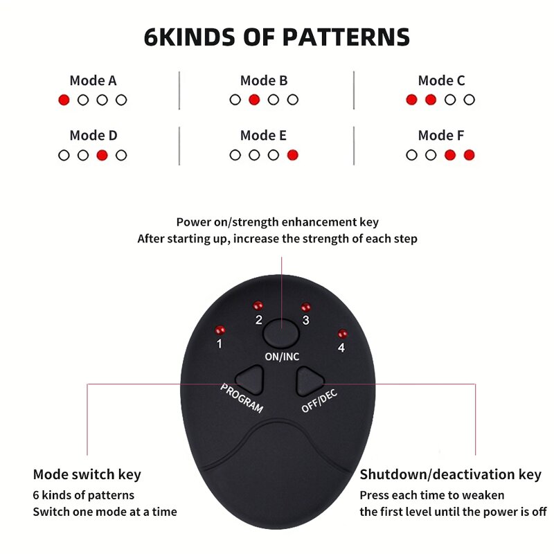 Abdominal Muscle Trainer - 6 Modes 9 Intensity Electric Fitness Stimulator