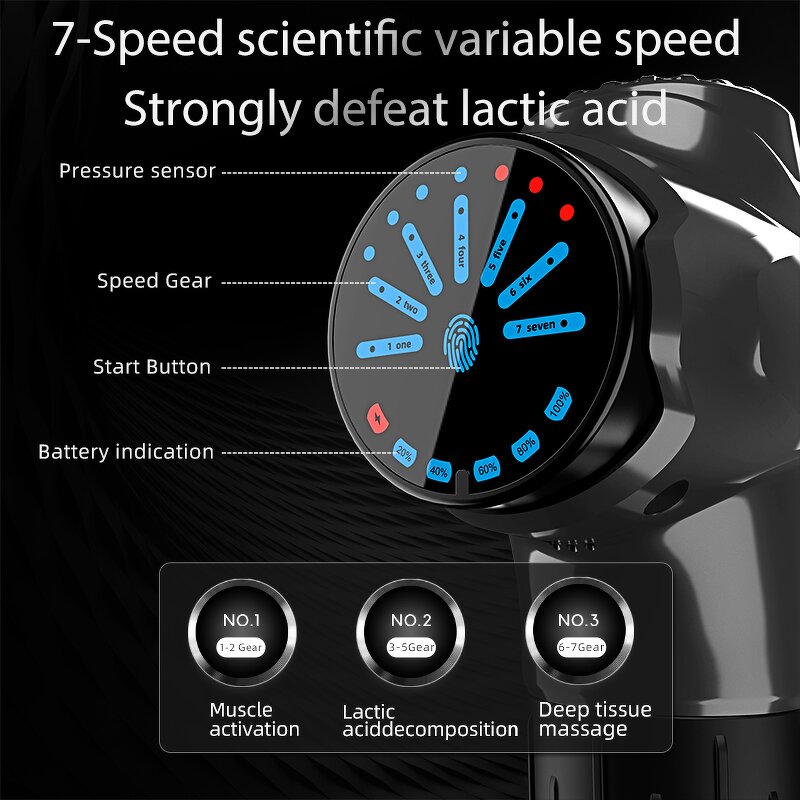 Massage Gun - 2022 Hot Handheld Deep Tissue Heat Vibrator LCD Tool
