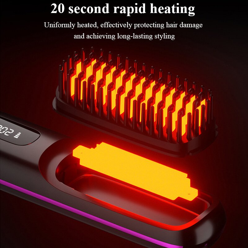 Electric Hair Straightener - Mini Comb with Scalp Massage Feature