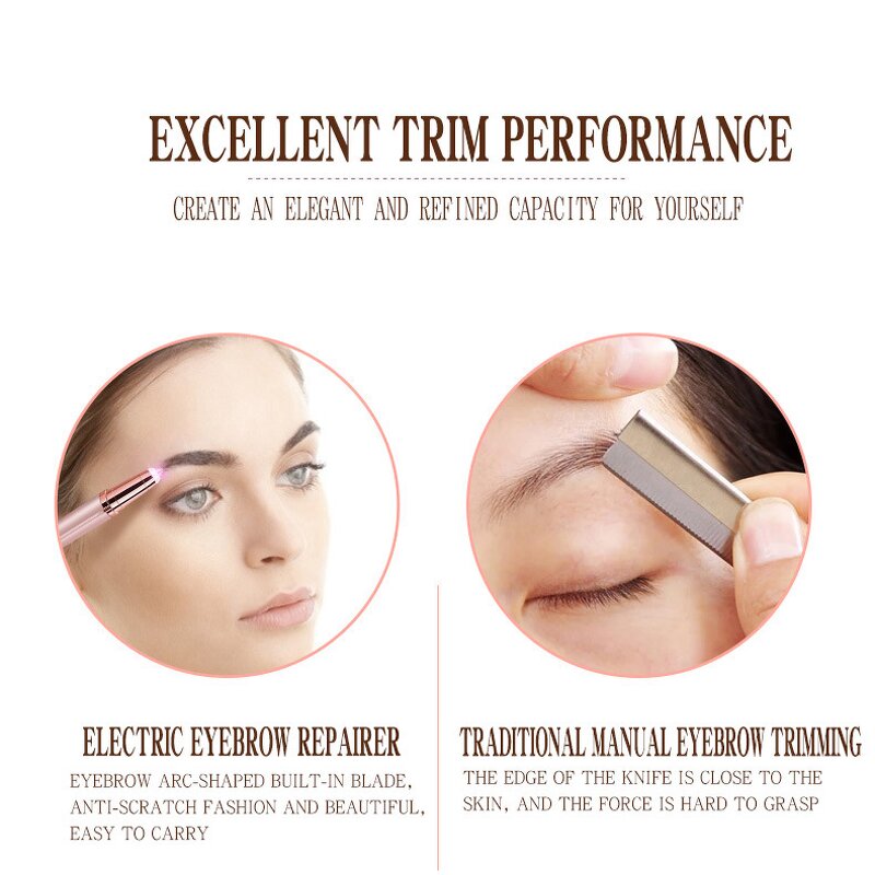 Electric Eyebrow Trimmer - Portable Painless Mini Facial Depilator