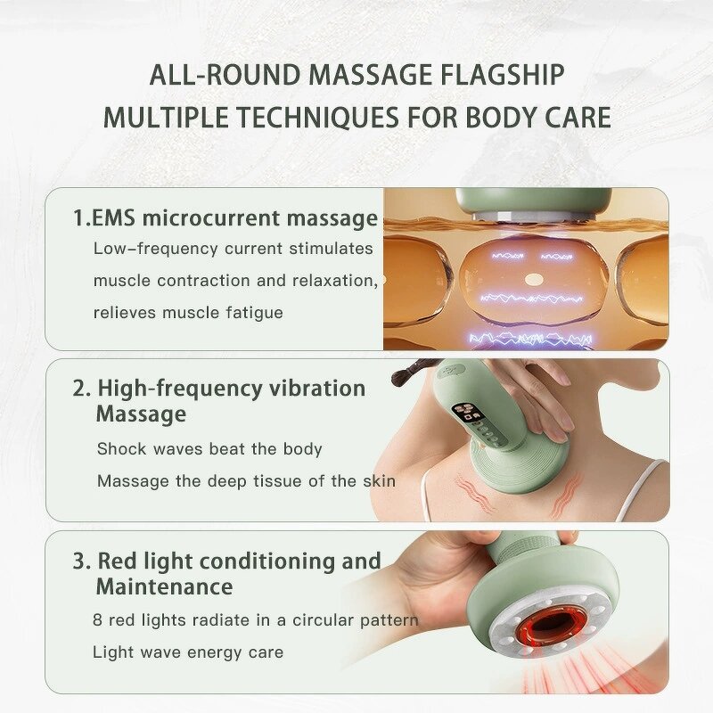 Jade Cupping Massager - Smart Relief Electric Pulse Red Light Therapy