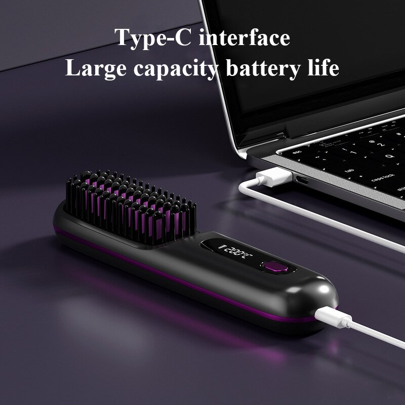 Electric Hair Straightener - Mini Comb with Scalp Massage Feature