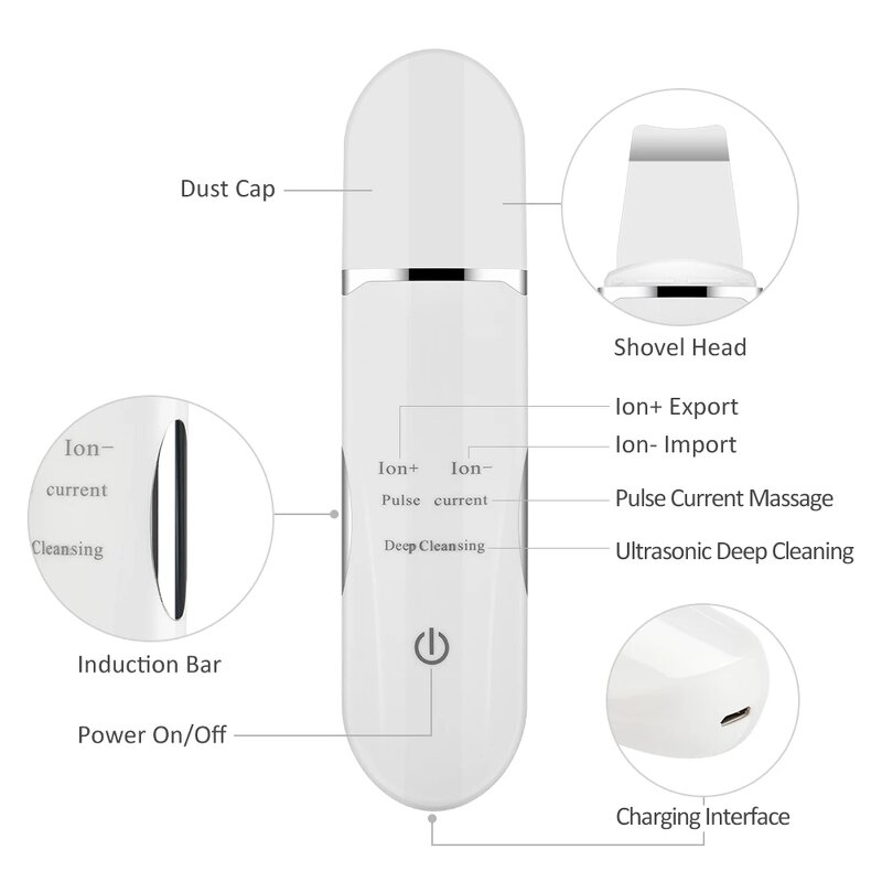 Ultrasonic Spatula - Electric Facial Acne Blackhead Cleansing Tool