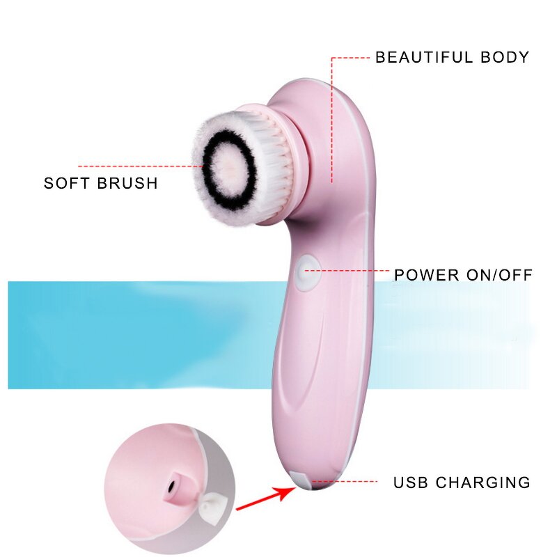 Facial Cleansing Brush - Hot Selling Waterproof 3 In1 Rechargeable Tool