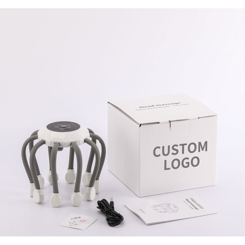 Scalp Head Massager - Ten Tactile Tentacles Rechargeable Fatigue Relief