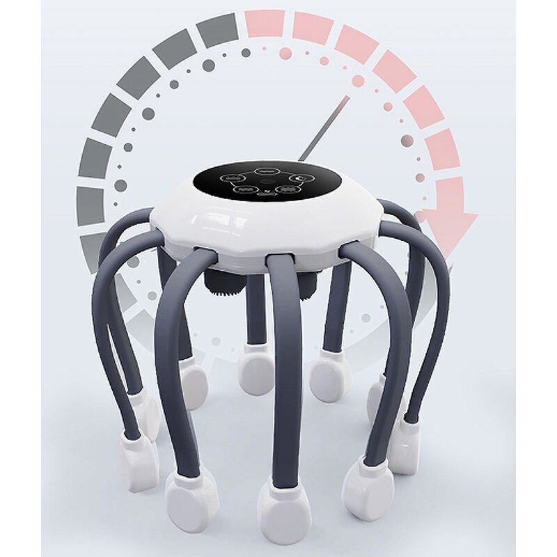 Scalp Head Massager - Ten Tactile Tentacles Rechargeable Fatigue Relief