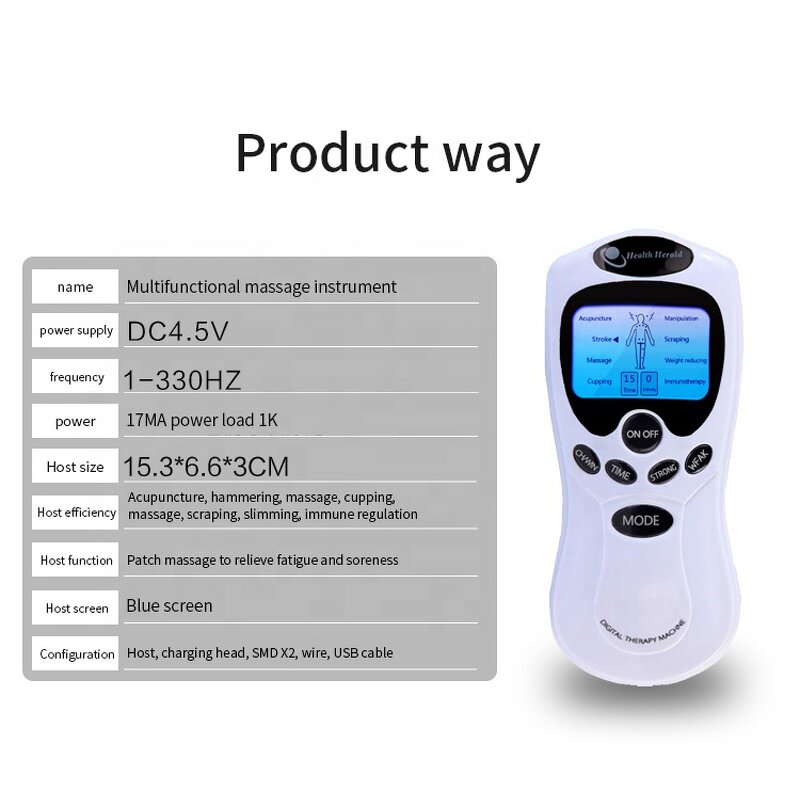 TENS Unit Massager - Dual Channel Pulse Meridian Slimming Muscle Tool