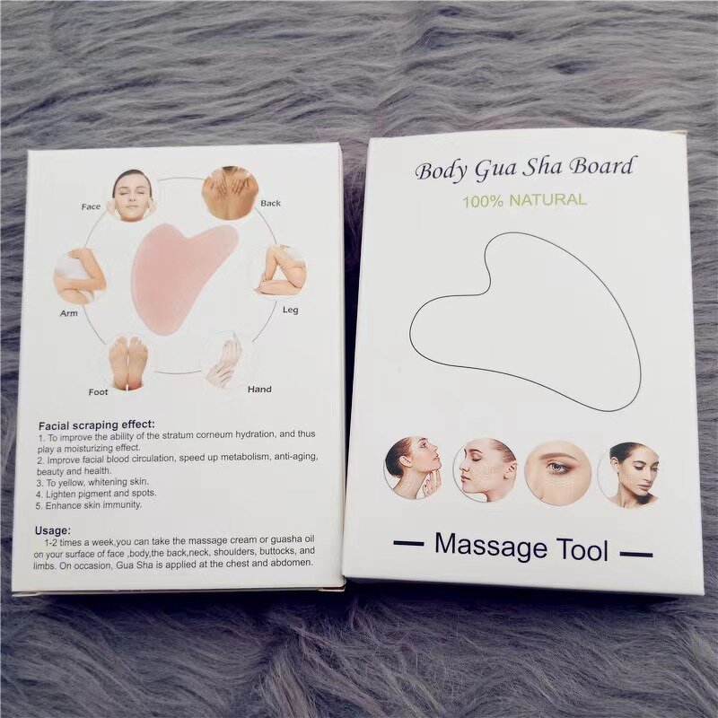 Jade Gua Sha Board - Rose Stone Face Lift Sliming Beauty Eye Neck Tool