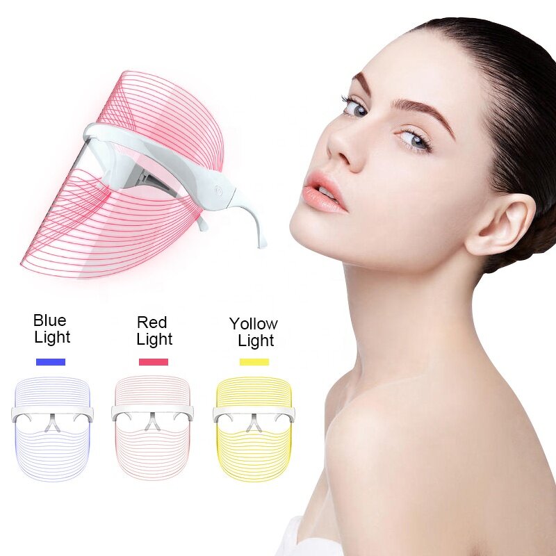 LED Phototherapy Mask - 3 Colors in 1 PDT Light Up Facial Therapy Tool