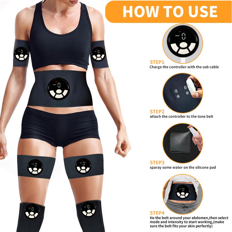 EMS Fitness Suit - TENS Body Massage Arms Abdominal Slimming Belt