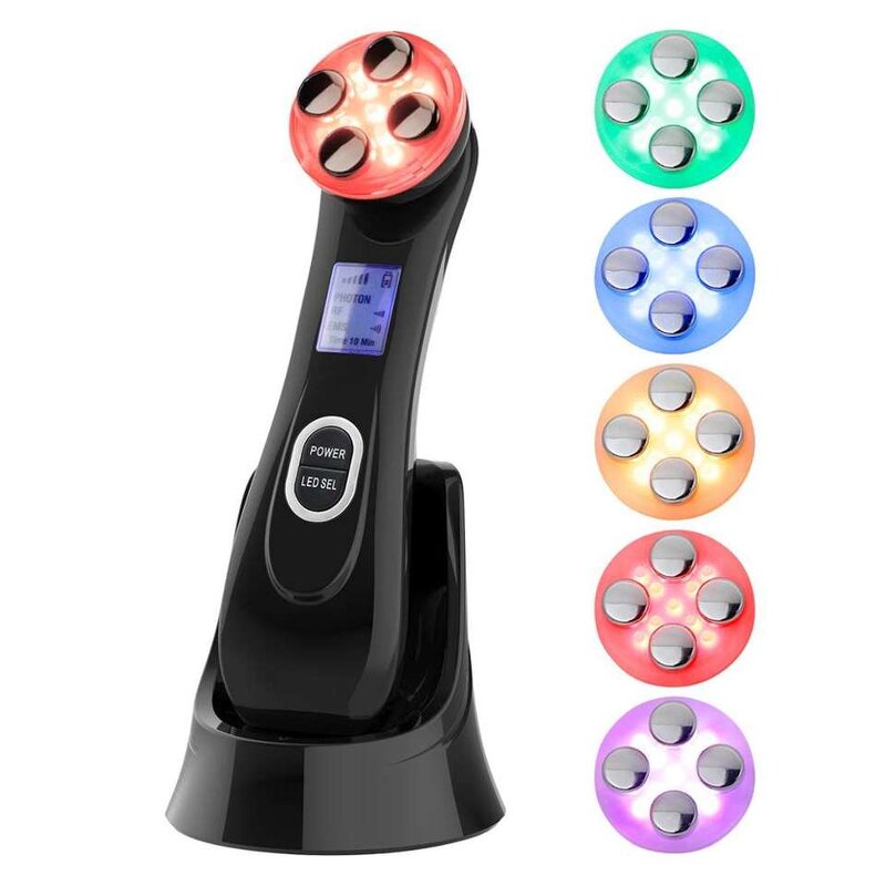 RF EMS Face Massager - 5 Colors LED Photon Therapy Wrinkle Removal