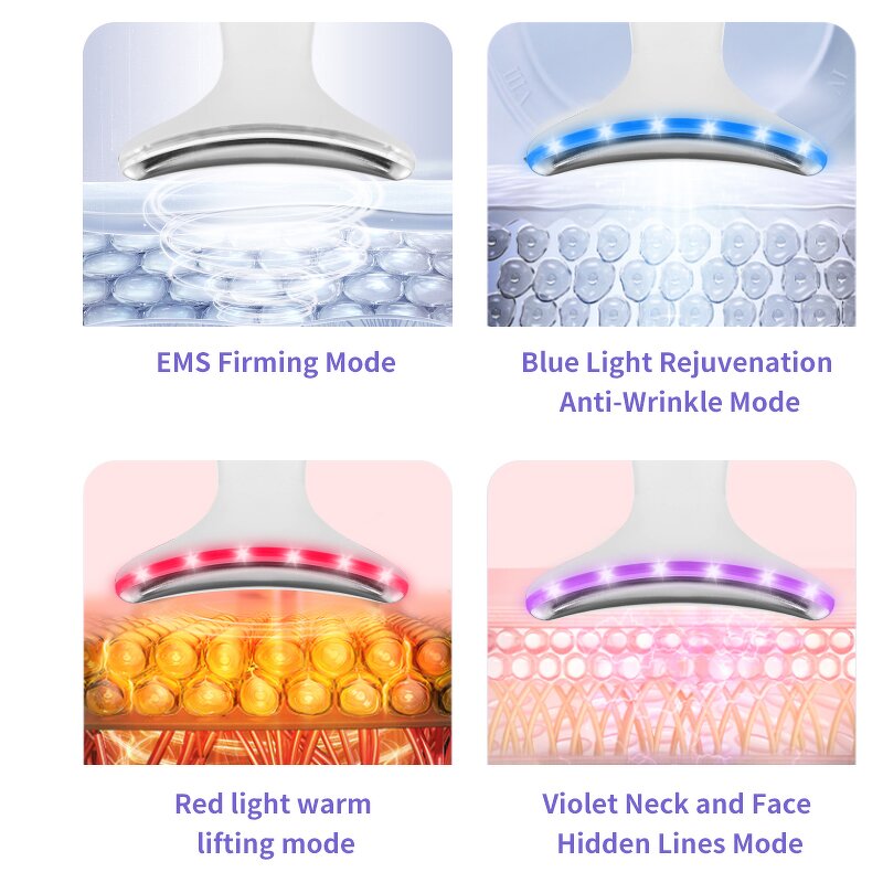 EMS Face Massager - Micro-current Heat Vibration Neck Lifting Tool