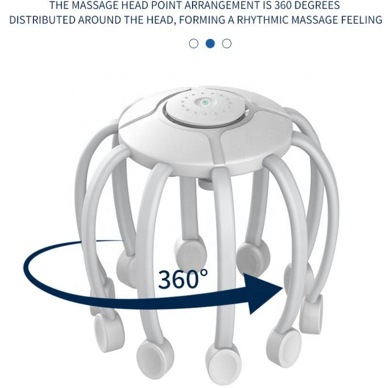 Silicone Scalp Massager - Octopus 360 Degree Rechargeable Vibrating Tool