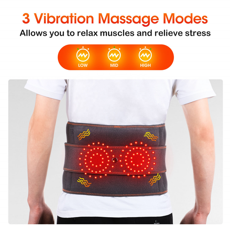 Lumbar Massage Belt - Cordless Red Light Therapy Heating Vibration Tool