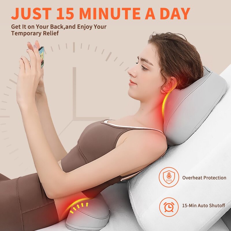 Neck Back Massage Pillow - Manufacturer 3D Heat Rolling Car Seat Pad