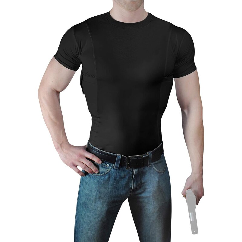 Tactical Gun Holster Shirt - Manufacturer Men Concealed Carry Breathable Black