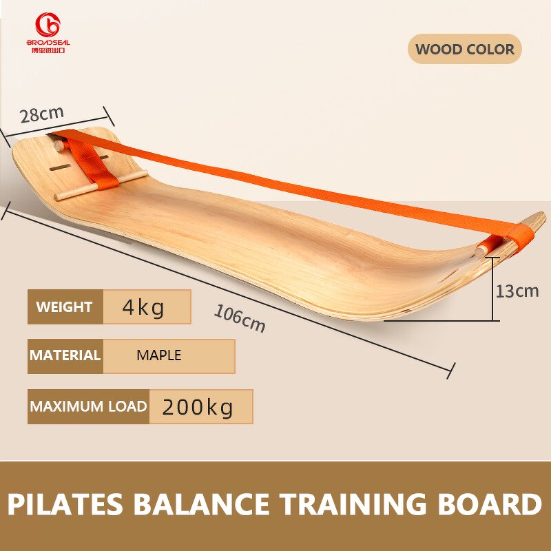 Wooden Wobble Board - Yoga Pilates Core Agility Slackline Home Gym Tool