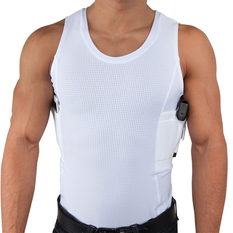 Tactical Concealment Tank Top - Men Mesh Black All Seasons Holster Vest