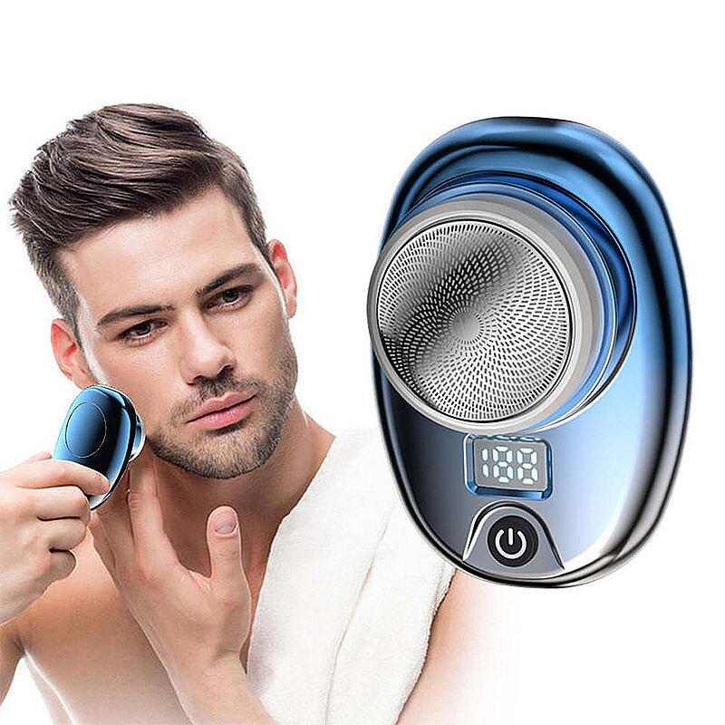 Rotary Travel Shaver - Electric Mini Washable Pocket Size Men Razor