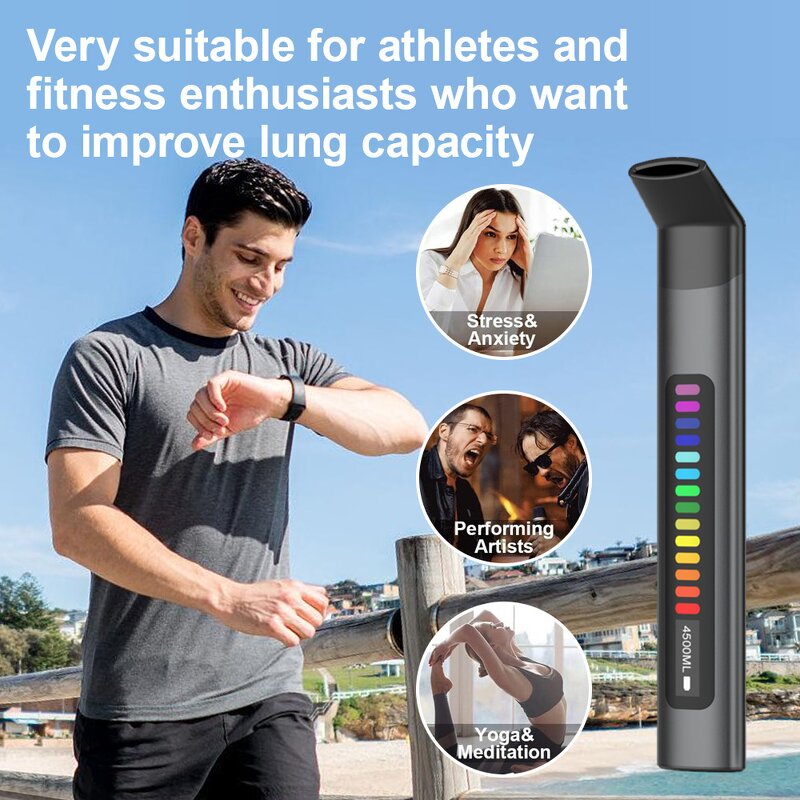 Portable Breathing Trainer - New Sustainable Home Fitness Yoga Hiking Lung Tool