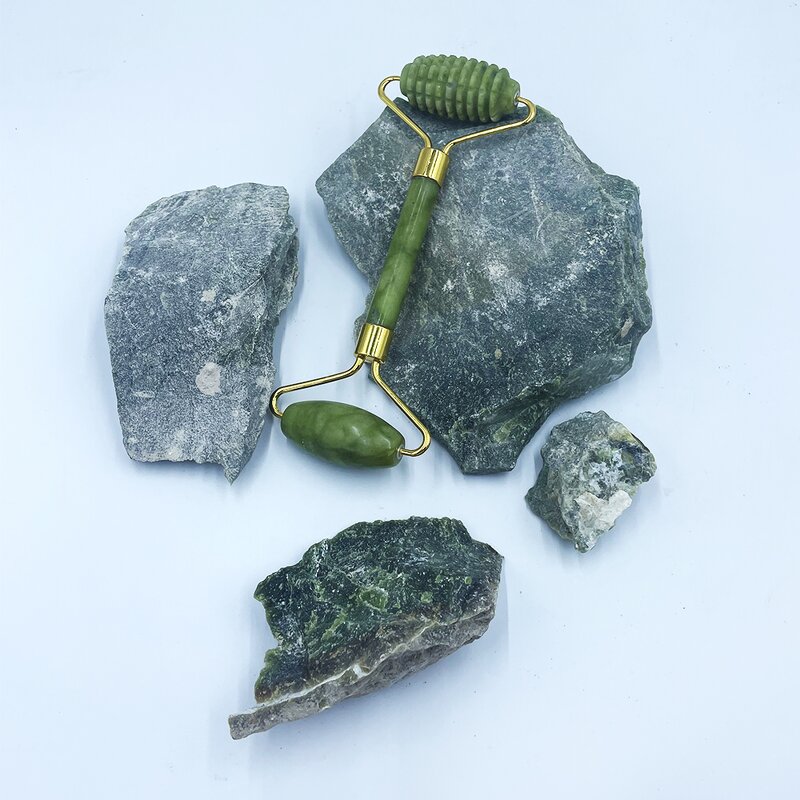 Magnetic Jade Roller Set - Anti Aging Natural Stone Replaceable Head Skincare