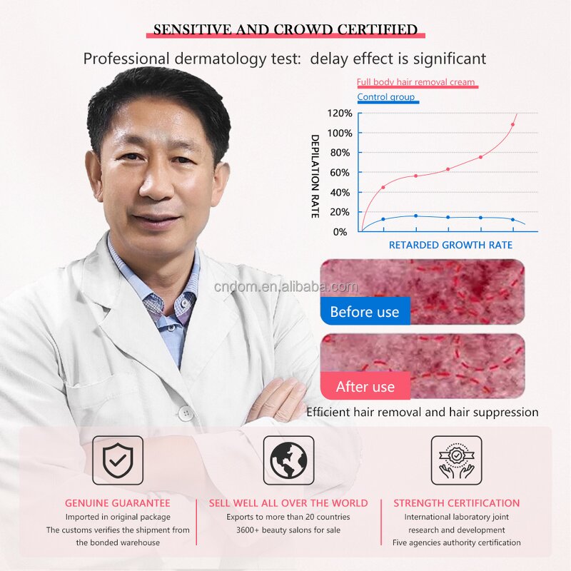 Herbal Hair Removal Cream - Private Label Organic Men Women Depilatory Laser