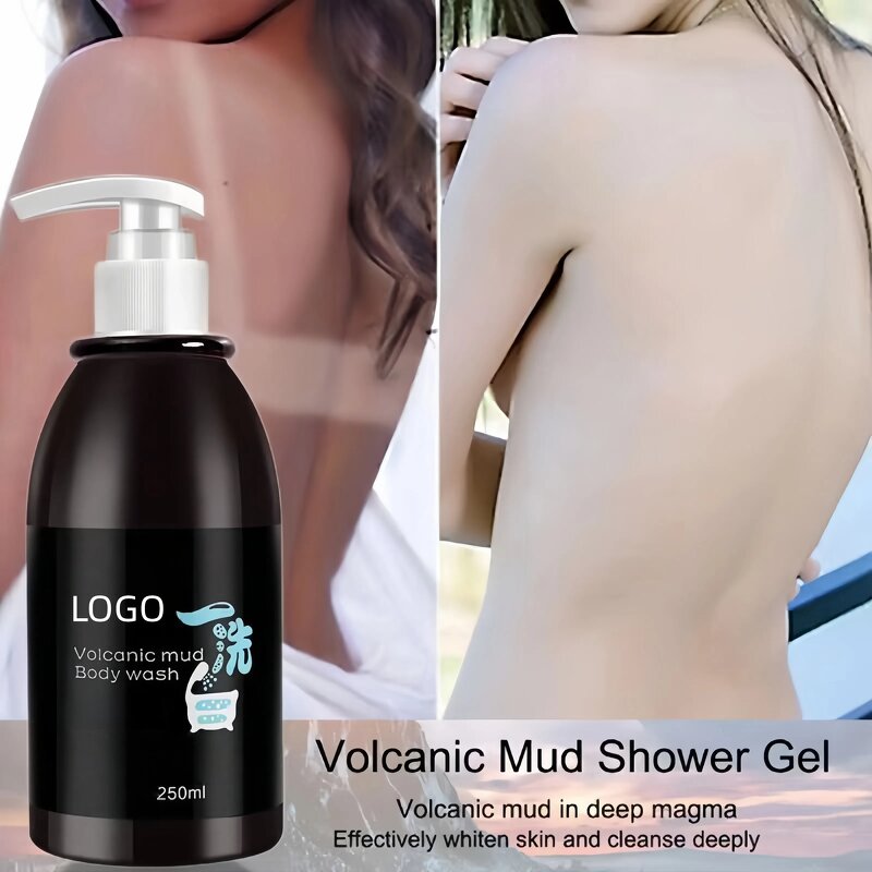 Volcanic Mud Shower Gel - Organic Whitening Scrub Lightening Deep Clean