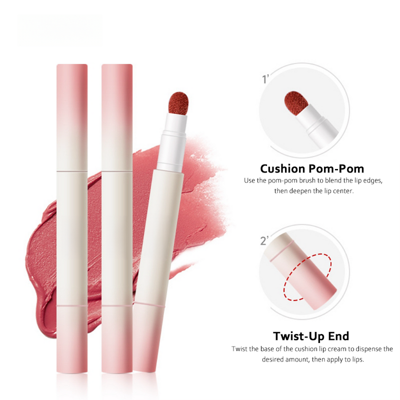 Air Cushion Lip Gloss - Matte Feather-Light 24H Smudge-Proof Mineral Ingredient