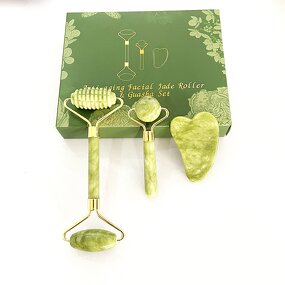 Magnetic Jade Roller Set - Anti Aging Natural Stone Replaceable Head Skincare