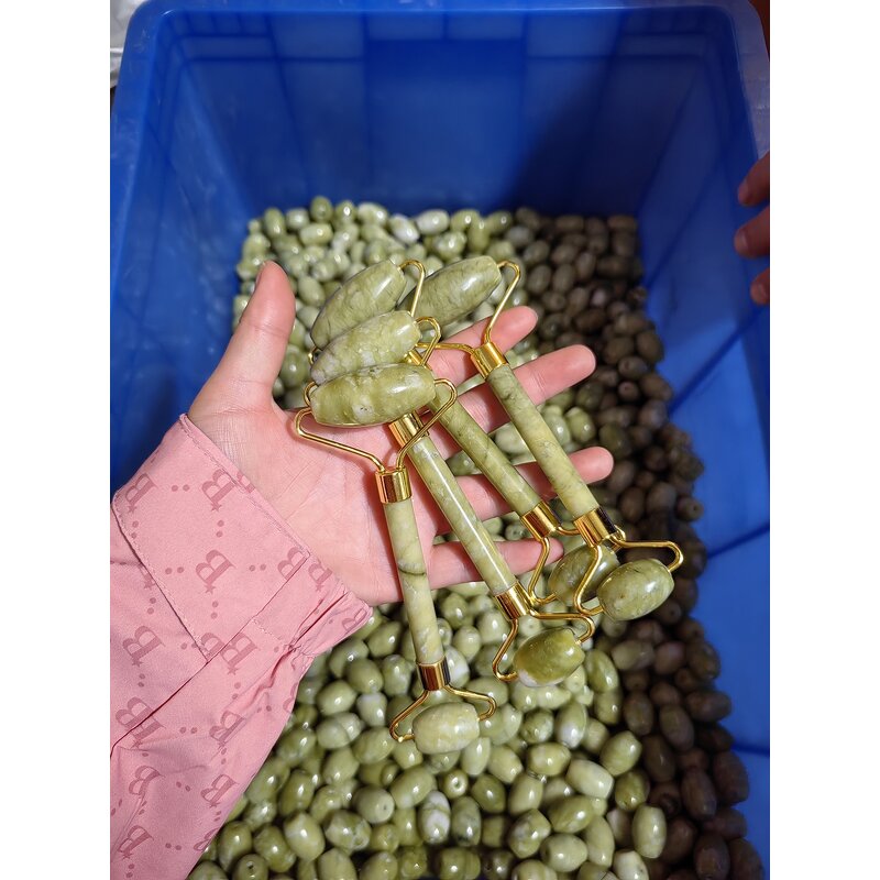 Jade Roller Gua Sha Set - 2024 100% Natural Double Head Whitening Skin Tightening