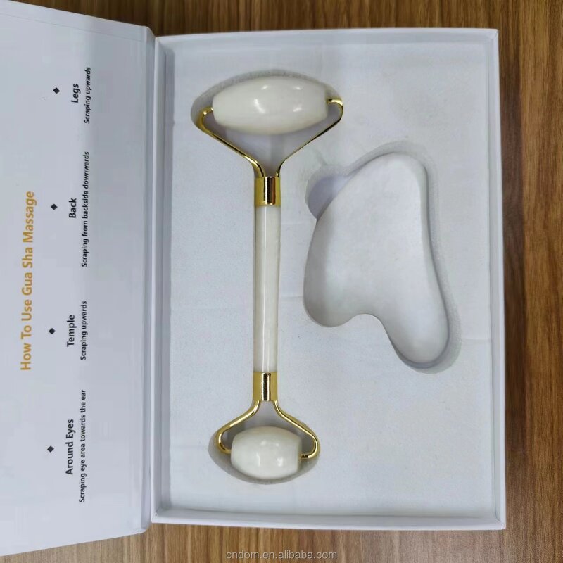 Bian Stone Gua Sha Set - Face Neck Wrinkles Double Head Jade Roller Tool