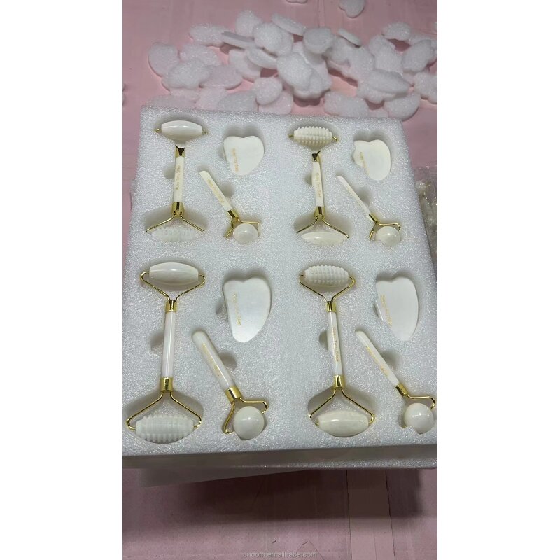 Bian Stone Gua Sha Set - Face Neck Wrinkles Double Head Jade Roller Tool