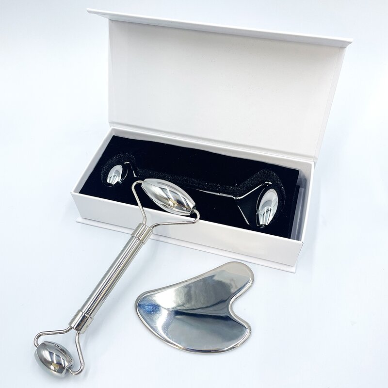 Heart Gua Sha Ice Globes - Stainless Steel Facial Massager Custom Logo Cryo Stick