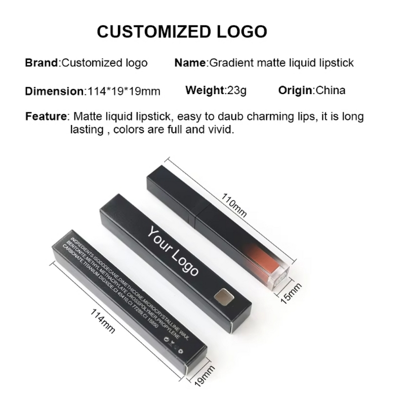 Vegan Matte Lipstick - LOW MOQ Custom Logo Waterproof Nudes Private Label